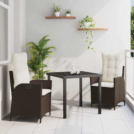 Have Spisebordssæt med pude 3 pcs Brun polyrattan