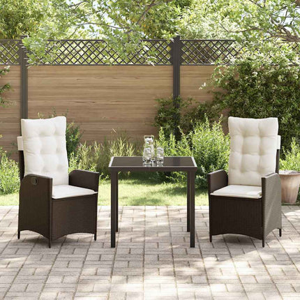 Have Spisebordssæt med pude 3 pcs Brun polyrattan