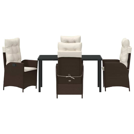 Have Spisebordssæt med pude 5 pcs Brun polyrattan
