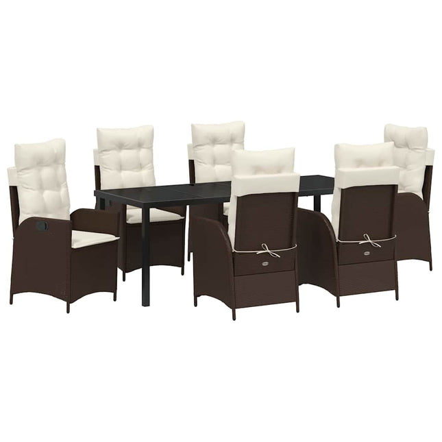 Have Spisebordssæt 7 stk. Brun polyrattan