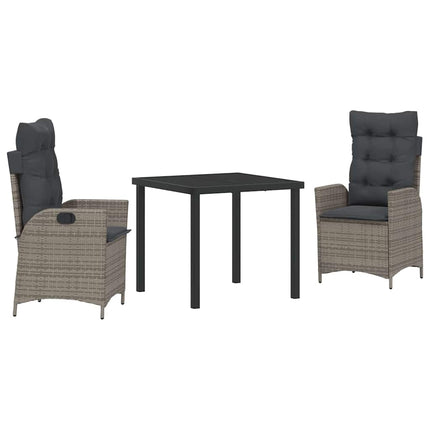 Have Spisebordssæt med pude 3 pcs Grå polyrattan