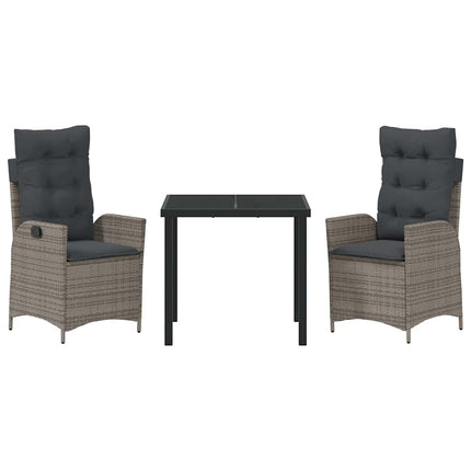 Have Spisebordssæt med pude 3 pcs Grå polyrattan
