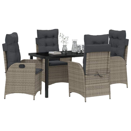 Have Spisebordssæt med pude 5 pcs Grå polyrattan