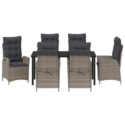 Have Spisebordssæt med pude 7 pcs Grå polyrattan