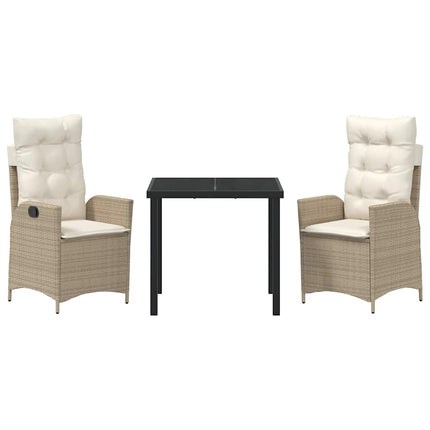 Have Spisebordssæt med pude 3 pcs Beige polyrattan