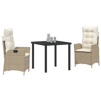 Have Spisebordssæt med pude 3 pcs Beige polyrattan