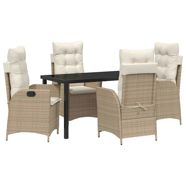 Have Spisebordssæt 5 stk. Beige polyrattan