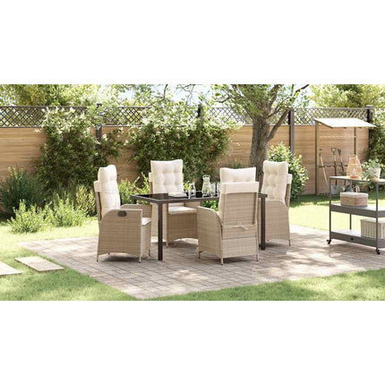 Have Spisebordssæt med pude 5 pcs Beige polyrattan