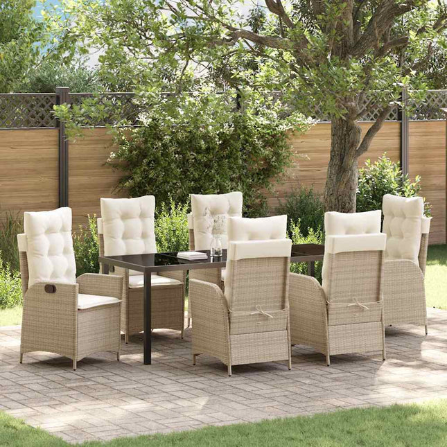Have Spisebordssæt 7 stk. Beige polyrattan