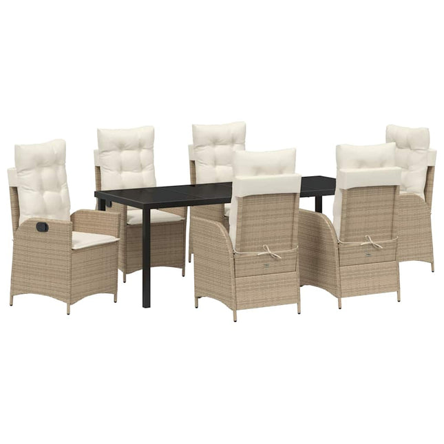 Have Spisebordssæt 7 stk. Beige polyrattan
