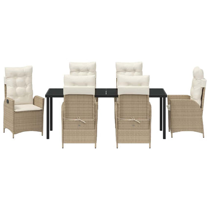 Have Spisebordssæt med pude 7 pcs Beige polyrattan