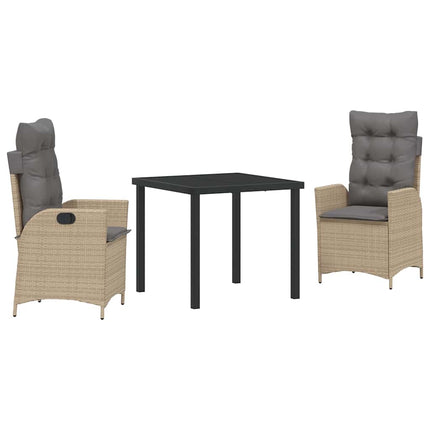 Have Spisebordssæt med pude 3 pcs Beige polyrattan