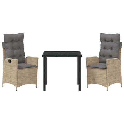 Have Spisebordssæt med pude 3 pcs Beige polyrattan