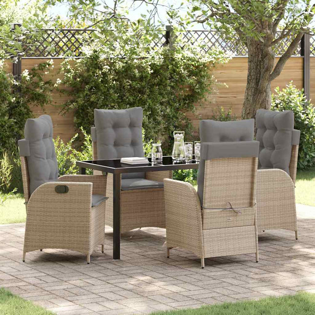 Have Spisebordssæt 5 stk. Beige polyrattan