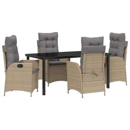 Have Spisebordssæt med pude 5 pcs Beige polyrattan