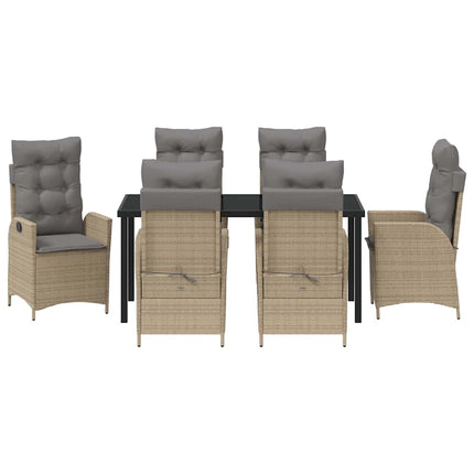 Have Spisebordssæt med pude 7 pcs Beige polyrattan