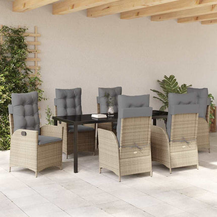 Have Spisebordssæt med pude 7 pcs Beige polyrattan