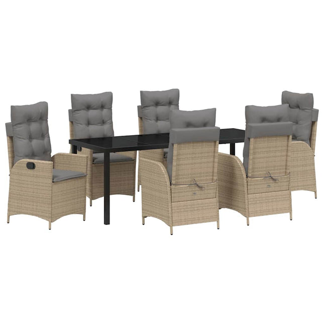 Have Spisebordssæt 7 stk. Beige polyrattan