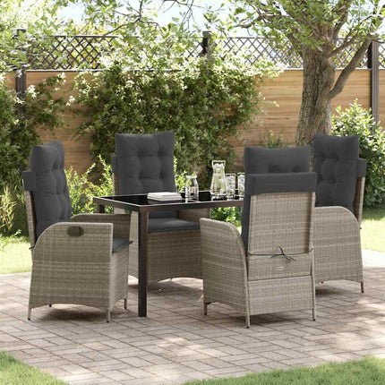 Have Spisebordssæt med pude 5 pcs Lysegrå polyrattan