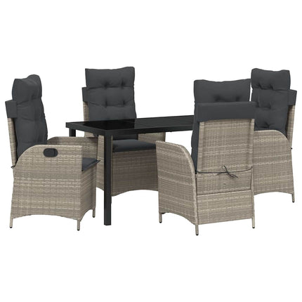 Have Spisebordssæt med pude 5 pcs Lysegrå polyrattan