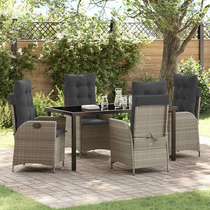 Have Spisebordssæt med pude 5 pcs Lysegrå polyrattan
