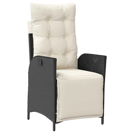 Have Spisebordssæt med pude 5 pcs Sort polyrattan