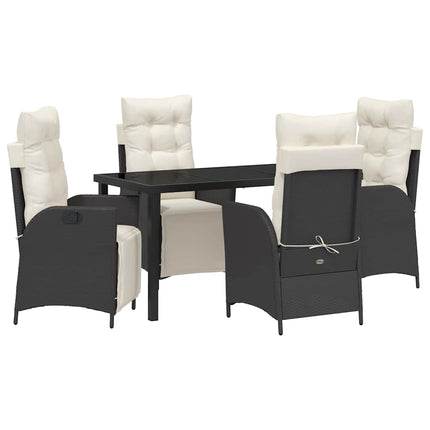 Have Spisebordssæt med pude 5 pcs Sort polyrattan