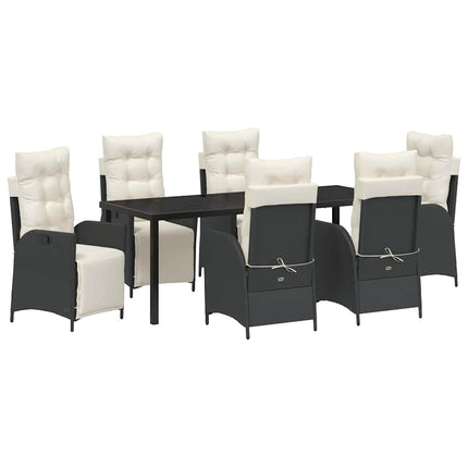Have Spisebordssæt med pude 7 pcs Sort polyrattan