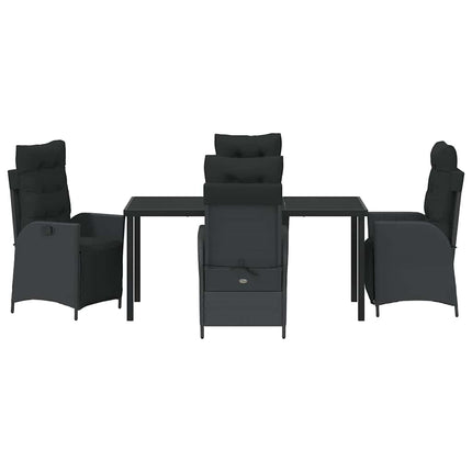 Have Spisebordssæt med pude 5 pcs Sort polyrattan