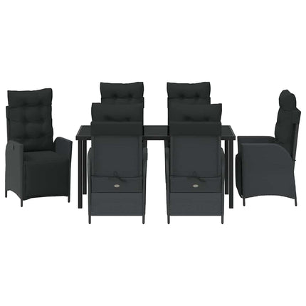 Have Spisebordssæt med pude 7 pcs Sort polyrattan