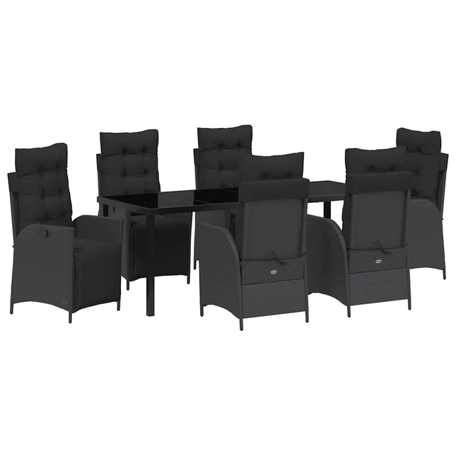 Have Spisebordssæt 7 stk. Sort polyrattan