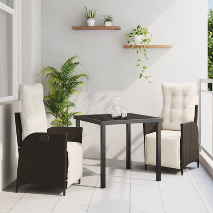 Have Spisebordssæt med pude 3 pcs Brun polyrattan