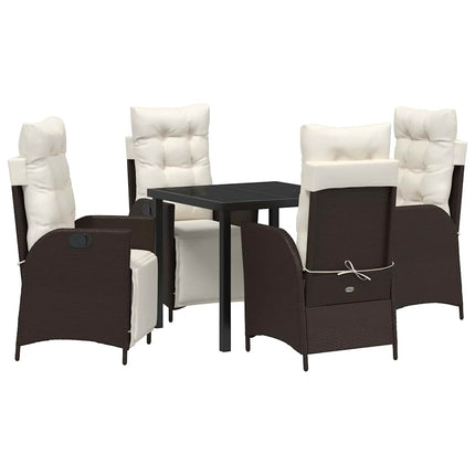 Have Spisebordssæt med pude 5 pcs Brun polyrattan