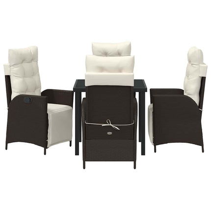 Have Spisebordssæt med pude 5 pcs Brun polyrattan