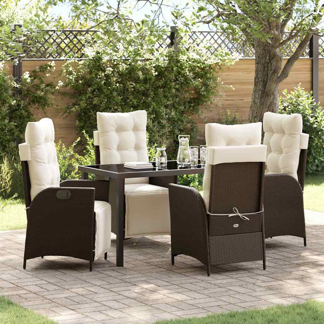Have Spisebordssæt 5 stk. Brun polyrattan