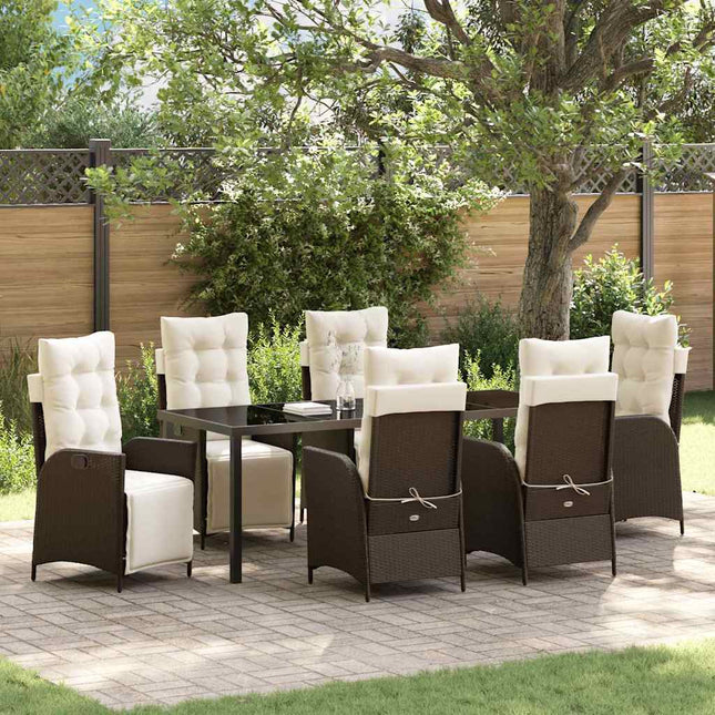 Have Spisebordssæt 7 stk. Brun polyrattan