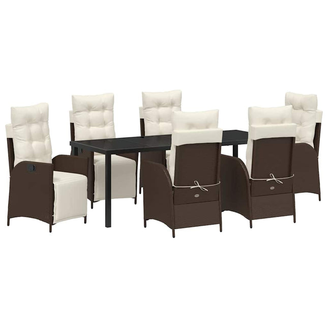 Have Spisebordssæt 7 stk. Brun polyrattan
