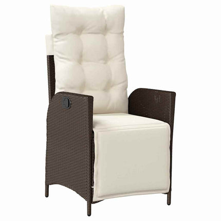 Have Spisebordssæt med pude 9 pcs Brun polyrattan