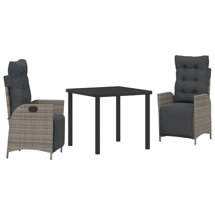 Have Spisebordssæt med pude 3 pcs Grå polyrattan