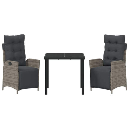 Have Spisebordssæt med pude 3 pcs Grå polyrattan