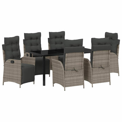 Have Spisebordssæt med pude 7 pcs Grå polyrattan