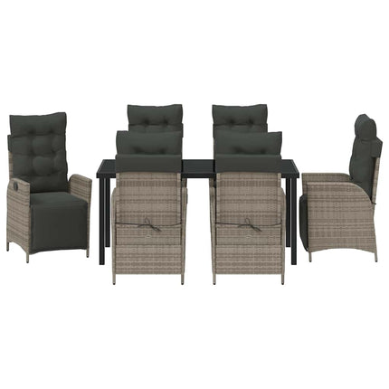 Have Spisebordssæt med pude 7 pcs Grå polyrattan