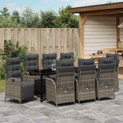 Have Spisebordssæt med pude 9 pcs Grå polyrattan