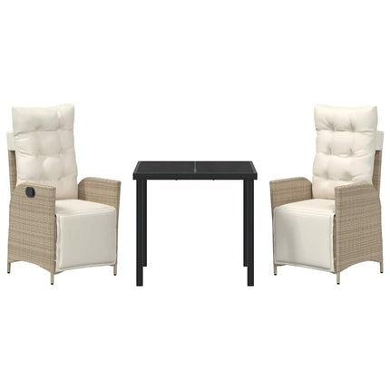 Have Spisebordssæt med pude 3 pcs Beige polyrattan