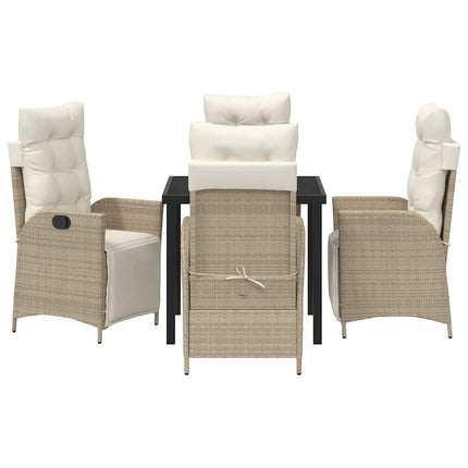 Have Spisebordssæt med pude 5 pcs Beige polyrattan