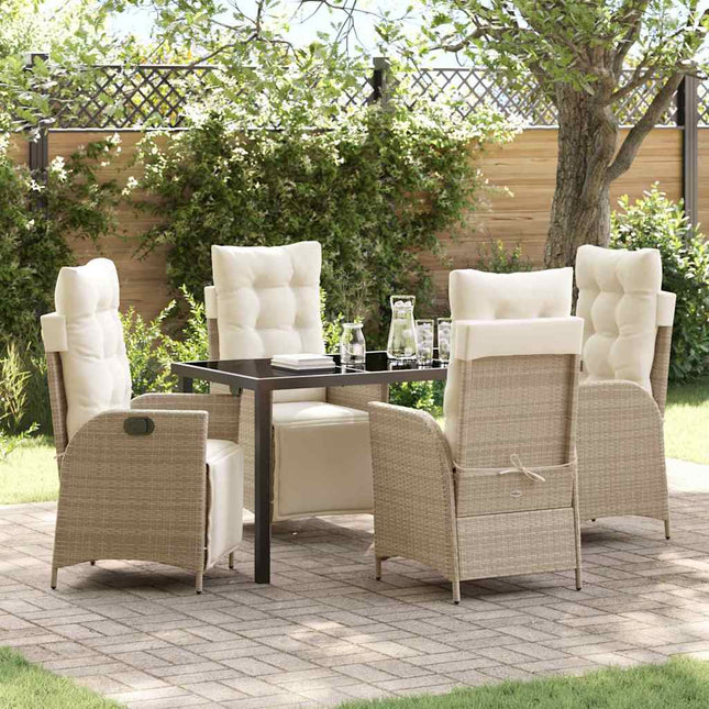 Have Spisebordssæt 5 stk. Beige polyrattan