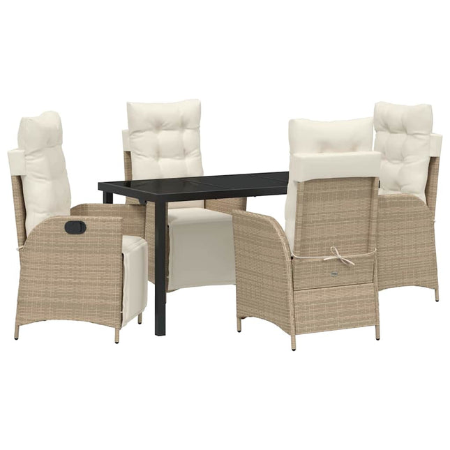 Have Spisebordssæt 5 stk. Beige polyrattan