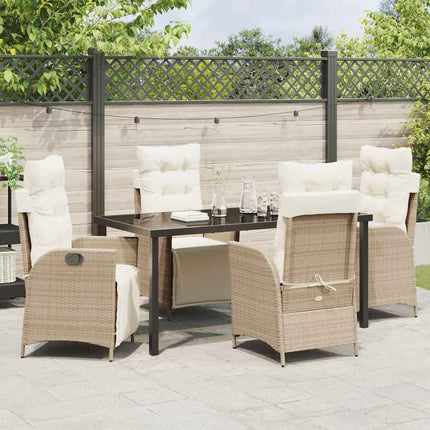 Have Spisebordssæt med pude 5 pcs Beige polyrattan