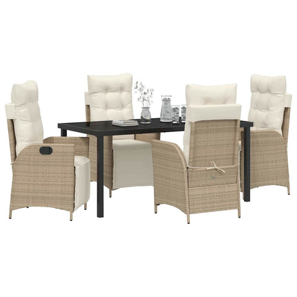 Have Spisebordssæt med pude 5 pcs Beige polyrattan