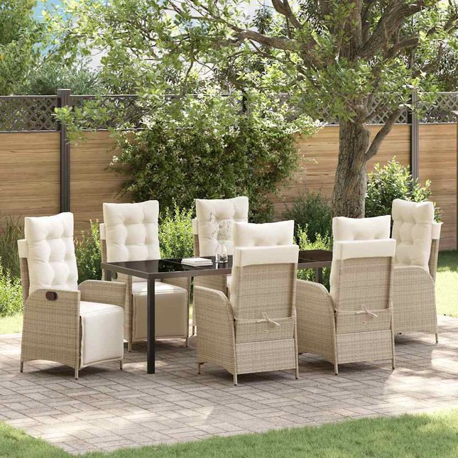 Have Spisebordssæt 7 stk. Beige polyrattan